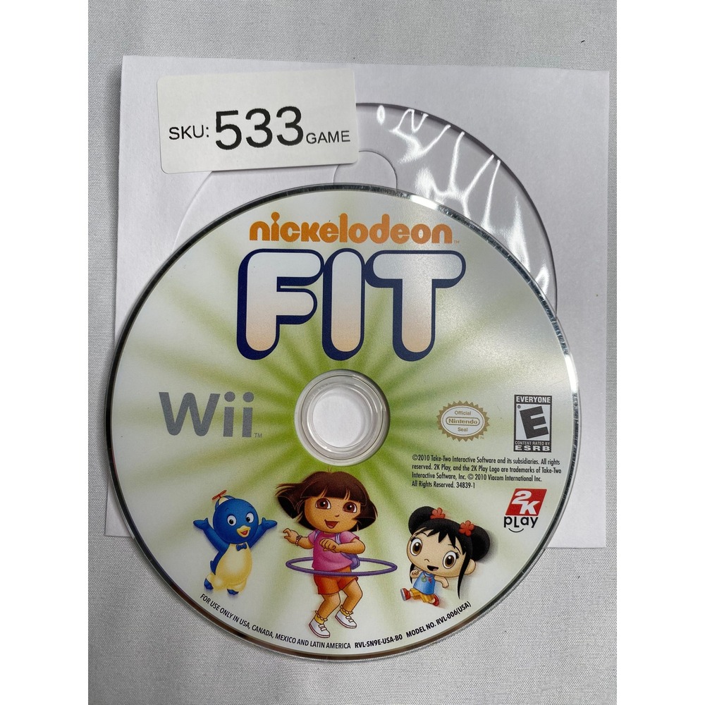 Nickelodeon Fit Nintendo Wii Video Game Disc Only